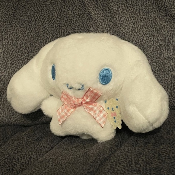 Pink Plaid Bow Cinnamoroll Plush Keychain (4”) - Picture 2 of 4